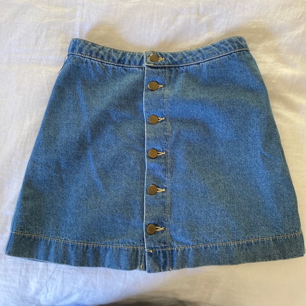 American apparel button down jean mini skirt. Small.